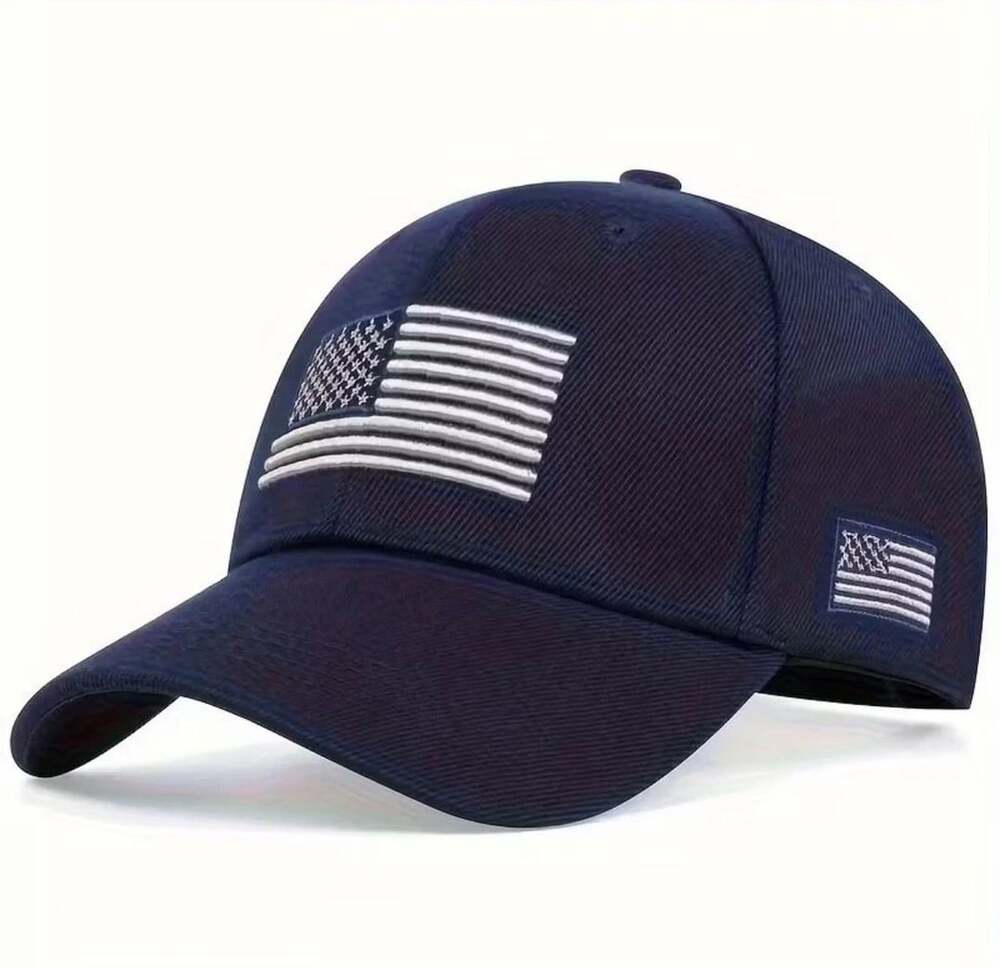 American Flag Embroidered Low Profile Baseball Cap US Flag Hat Adjustable